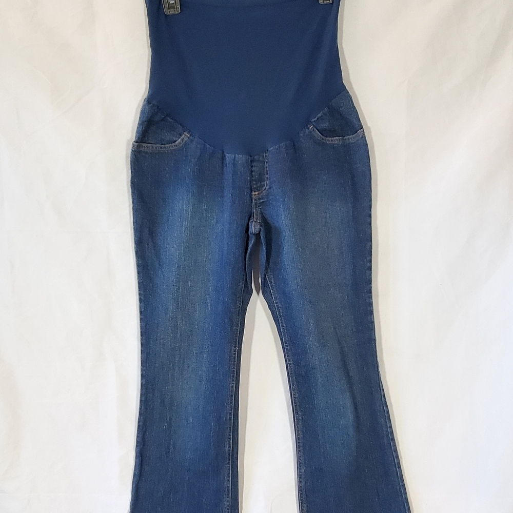 MOTHERHOOD MATERNITY MEDIUM WASH BLUE DENIM JEANS